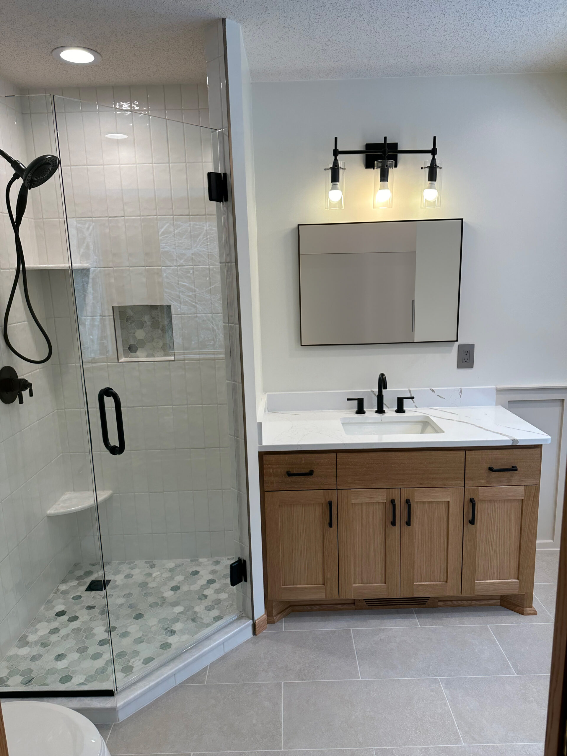 bathroom vanity with square mirror