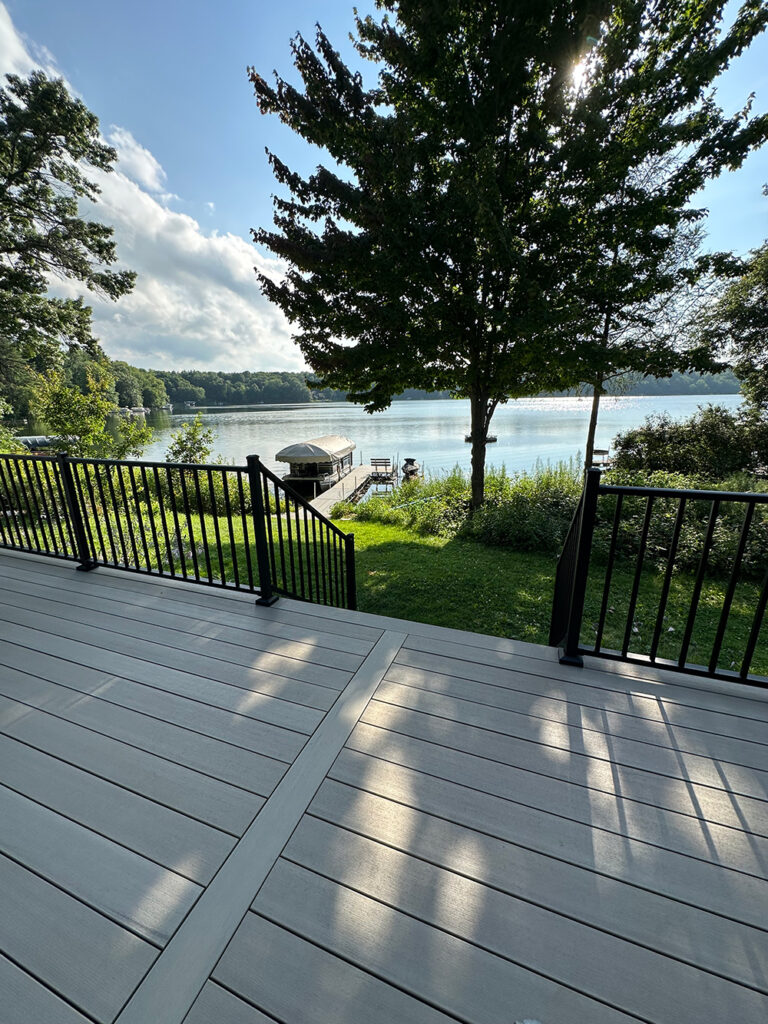 Deck overlooking lake